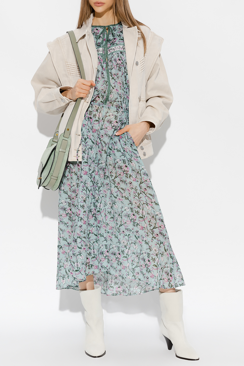 Green 'Greila' dress with floral motif Marant Etoile - Shade